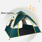 83x59x49 Inch Pop-Up Camping Tent for 2-3 People, Waterproof & Lightweight Ultralight Dome Tent, Instant Setup 4-Season Family Tent for Hiking, Backpacking & Outdoor Adventures