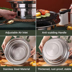 Multifunctional Charcoal Barbecue Grill, Household Korean BBQ Grill, Portable Camping Grill Stove, Tabletop Smoker Grill