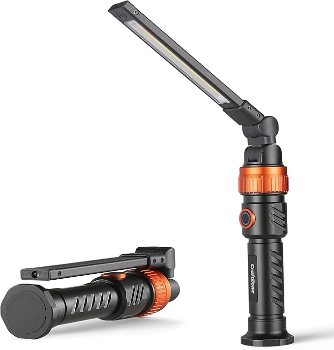 Magnetic Work Light,1200LM Magnetic LED Work Light Rechargeable Foldable Light Bar,360°Rotation 5 Modes, Portable Power Bank for Auto Repair,Grill,Camping and Outdoor