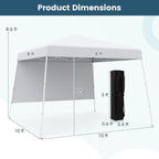 Tangkula 10x10 FT Pop Up Canopy with Sidewall, UPF 50+ Easy Setup Outdoor Tent with Backpack, 4 Stakes, Portable Heavy-Duty Canopy Tent for Party Events Camping Picnic, 10x10 Base, 8x8 Top