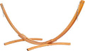 Lazy Daze Hammocks 10.5 FT Outdoor Arc Wood Hammock Stand, 2 Person Hard Pine Wood Hammock Stand with Carabiners and Chains for Patio Indoor Outdoor Garden Poolside, 300lb Capacity, Natural