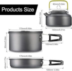Camping Cookware Set Portable Outdoor Tableware Kettle Pot Cookset Cooking Pan Bowl for Hiking BBQ Picnic