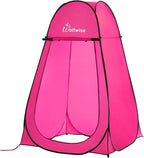 Wolfwise Pop Up Shower Tent, Portable Instant Changing Tent with Ventilation Window & Carry Bag, Privacy Bathroom Toilet for Beach, Camping & Outdoor, Width 47 ", Height 75 ", Rose Red