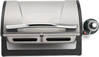 Cuisinart Grillster Portable Gas Grill, Stainless Steel Compact BBQ Grill with Locking Lid for Easy Transport, 8000 BTU Propane Grill with Dishwasher Safe Cooking Grate, Small Grill for Camping & BBQ
