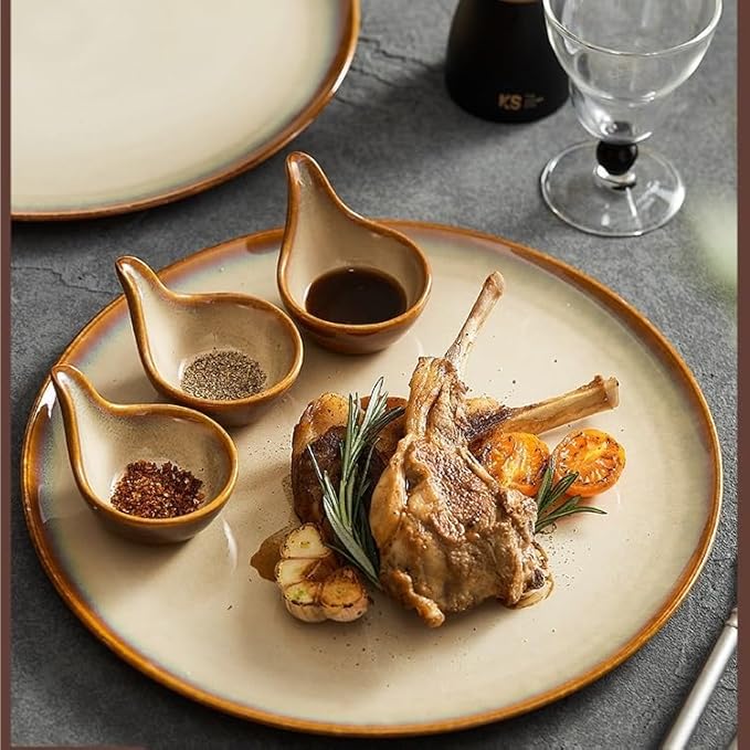 Camping Plates Dinner Plate Ceramic Western Fashion Large Flat Dish Hotel Tableware Decorative Plate