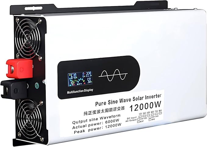 5000-12000w Pure Sine Wave Inverter Camping Inverter Portable Power, DC 12 V, 24 V, 48 V, 60 V, 72 V a CA 110 V for Home/RV/Truck/Car/Camping/Solar 48V-12000W
