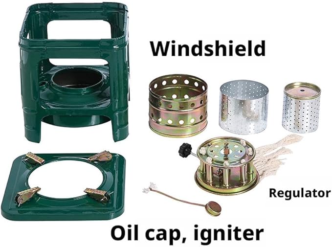 Portable Kerosene Stove 8-Wicks, Fogon de Petróleo para Cuba Camping Stove- Multi-Fuel Outdoor Cooking & Heating Stove for Backpacking, Survival, Hiking, and Emergency Use