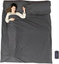 100% Cotton Sleeping Bag Liner with Full Length Zipper on 3 Sides; Single/Double Adult Sleep Sack for Travel & Camping, Multifunctional Travel Sheets (Unzipped 87”x87”) for Hotel, Lightweight