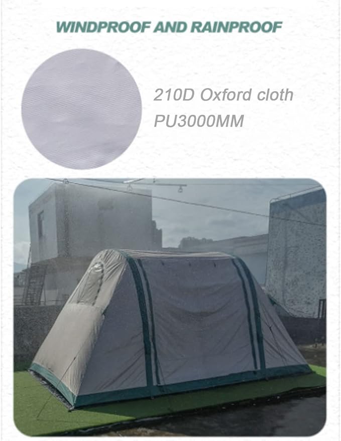 Inflatable Tent Clamping Tent for 8-10 People Oxford Fabric Air Tent Waterproof Oversized Family Tent for Outdoor Camping and Glamping