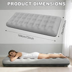Single Size Air Mattress - Inflatable Camping Bed, Inflatable Single Bed for Camping, Home & Travel(Grey)