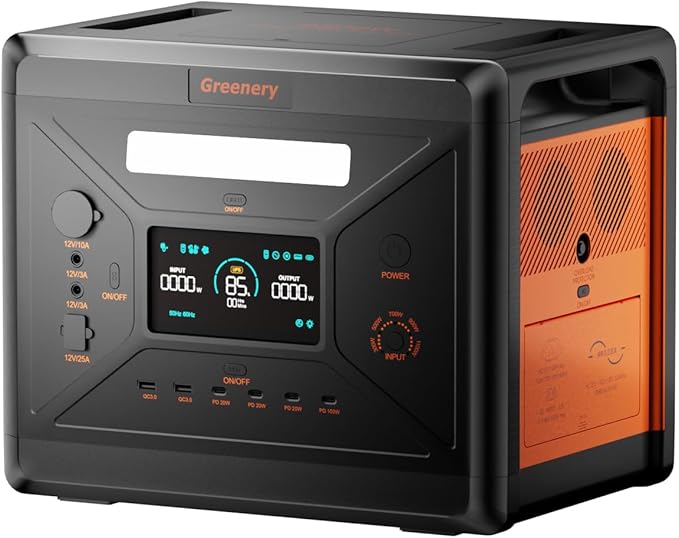 Greenery Portable Power Station, 2500W/2304Wh Large Capacity Solar Generator, Optional Solar Panel, 4 AC Outlets (5000W Peak), Emergency Power Station for Home, Camping, Outdoor Battery Backup