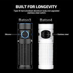 OLIGHT Baton4 Premium Edition EDC Flashlights 1300 Lumens with Type-C Charging Box, Powered by Rechargeable Battery, Small Bright Light IPX8 Waterproof for Emergencies, Outdoors (Guidance)