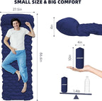 Inflatable Sleeping Pad with Pillow for Camping-Built in Fast Inflation-Ultralight Upgraded Durable Compact Sleeping Mat Moisture Proof Air Mattress for Camping, Backpacking,Hiking,Travel,Tent