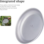 Boundless Voyage Titanium Camping Plate Dishes Saucer Lightweight Round Dinnerware Set Stackable Serving Plates Pasta Plates Travel Outdoor Home Kitchen Tableware Set Ti1118T