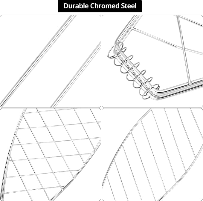 QWORK 2-Pack Stainless Steel Fish Grill Basket – Portable Locking Grill Rack for Small-Medium Fish, Camping & Home BBQ