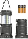 Lewis N. Clark Collapsible Camping Lantern | LED Portable Lantern for Indoor or Outdoor Use | Waterproof Lamp with Batteries Included | for Camping, Backpacking, Hiking, or Power Outage | Gray