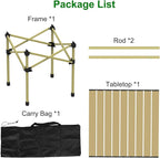 Folding Camping Table, Portable Lightweight Carbon Steel Roll-up Picnic Table BBQ Desk with Carry Bag Heavy Duty for Outdoor Beach Camping Picnic Backyard Party Patio BBQ Fishing
