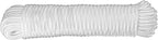 6mm White Diamond Braid Nylon Rope, Paracord All Purpose Utility Rope Nylon Twine for Crafts,Cargo,Tie-Downs,Camping,Indoor Outdoor Use(1/4inch,25ftx1 Hank)