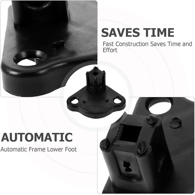 Gatuida 1set Copolymerized Pp Outdoor Tent Accessories Bottom Bracket for Tent Feet Black Tent Replacement Base Bottom Mounting Bracket 4pcs