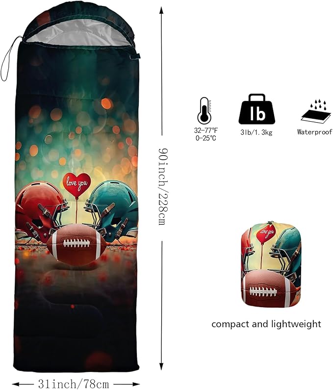 QOOMO Camping Sleeping Bags,3 Season Warm & Cool Weather,Lightweight,Waterproof Sleeping Bags for Adults & Kids,Traveling,and Outdoors,Camping Gear Equipment