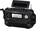 Kaito Voyager Pro KA600 Digital Solar Dynamo Hand Crank AM/FM/LW/SW & NOAA Weather Emergency Radio with Flashlight, Reading Lamp,Smart Phone Charger & RDS and Real-Time Alert, with AC Adapter, Black