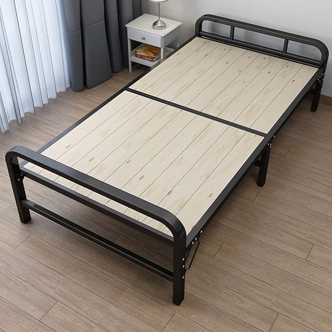 Camping Cot Bed Steel Frame Durable Sponge Rollaway Guest Bed Cot Fold Out Bed - Portable Folding Bed Frame with Thick Memory Foam Mattress Comfortable for Outdoor&Indoor