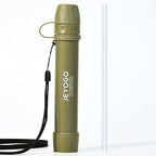 Survival Water Filter Straw - Portable Personal Water Purifier for Hiking, Camping & Bug Out Bag | Tactical Emergency Preparedness Gear, Wilderness Backpacking & Life Saving Equipment(1, Green)