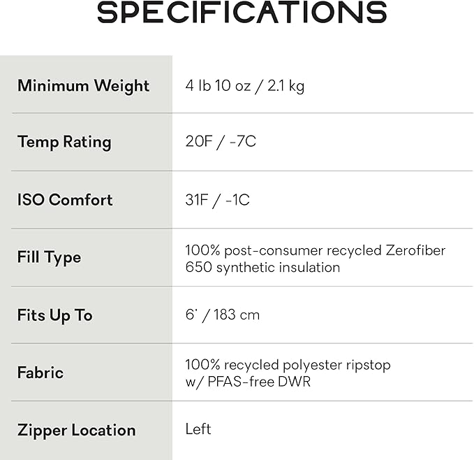 NEMO Equipment Tempo | Men's and Women's 20 & 35 Degree Synthetic Sleeping Bags