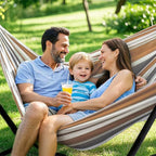 Double Hammock, Heavy Duty Portable, 500 lb Weight Capacity, Perfect for Both Indoors and Outdoors, 2 Person Hammock with Carrying Bag, Coffee