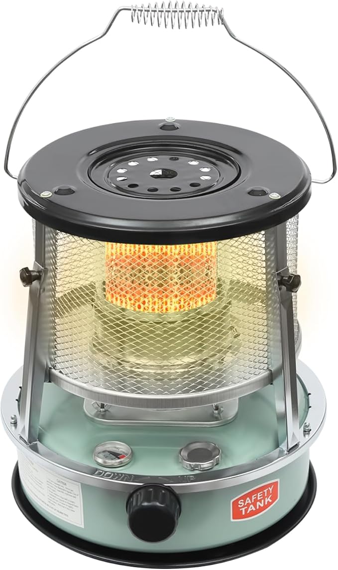 9000BTU Kerosene Heater & Stove, Portable Non Electric Kerosene Heaters, Outdoor Camping Portable Camp Tent Heater (Green)