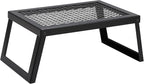 VEVOR Folding Campfire Grill, 18" Portable Camping Grates Over Fire Pit, Heavy Duty Steel Mesh Grate, Camp Fire Cooking Equipment with Legs Carrying Bag, Grilling Rack for Outdoor Open Flame Cooking