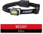 Coast RL10 560 Lumen Dual Color LED Headlamp with Flood and Spot Beams, Variable Light Control, C.O.B., Alkaline Dual Power, Non-Slip Band, 3 x AAA Included