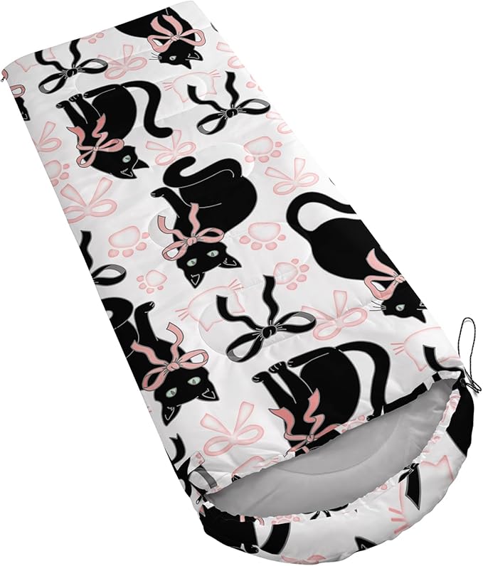 AILONEN Kawaii Panda Sleeping Bags,Lightweight & Waterproof,3 Season Warm & Cool Weather,Dreamy Purple Flower Animal Themed Sleeping Bags for Boys,Girls,Kids,Adults Travelling,Outdoors