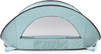 Picnic TIME Manta Portable Beach Tent, Fully-Assembled Pop Up Tent, Beach Shade and Sun Shelter, Instant Outdoor Shade with Carrying Bag for Outdoors and UPF50+ UV Protection, (Light Blue)