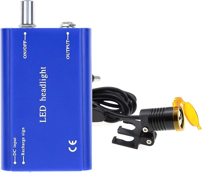 3W Portable Plastic Blet Clip Headlight,Headlamp for Binocular Loupe with Premium Bag (Blue), RA-004WGS