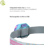 Ledlenser KIDLED4R Green Rechargeable LED Headlamp - Tri-Color Light with Flash Modes for Hiking Gear, Colorful Signal, Reading & Light Toys