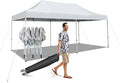 Tangkula 10x20 Ft Pop Up Canopy, UPF 50+ Easy Setup Instant Canopy Tent with 1-Push Center Lock, Wheeled Bag, 8 Stakes, 4 Ropes, Outdoor Commercial Sun Shelter Tent for Camping, Travel, Picnic