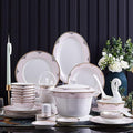 Dinnerware Sets Dish Set 60PCS Ceramic dinnerware Set Bone China Tableware Dishes Plates Ceramic Combination Dinner Service Set Porcelaine Service for 10 (60 Pieces of Prince Pot)
