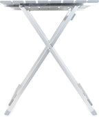 Camco Large Aluminum Side Table - Features Easy Setup & Supports Up to 110lbs - 19.5 L x 20” W x 24.25” H - Great for Camping, RVing & More - Folds to 2” (W) for RV Storage and Organization (51891)