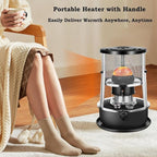 2 in 1 Portable Kerosene Heater & Stove 9000 BTU Non-Electric Indoor Outdoor Heater for Camping, Hunting, Cooking, Home, Garage, and Emergency Preparedness - Black