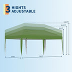 Garvee 10x10 Pop Up Canopy Tent, Heavy Duty Commercial Instant Shelter with One-Person Setup, UPF 50+ Waterproof, 100 Sq Ft Shade for Outdoor Events, Camping, Farmers Market