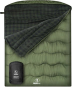 0 Degree Flannel Double Sleeping Bag for Adults, Couples or Family - Winter Queen Size Waterproof & Warm 2-Person Sleeping Bag for Cold Weather Camping, RV Travel