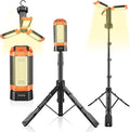 Portable Camping Light with Stand, 20000mAh Outdoor Work Light 800-3200 Lumen, 6.1ft Height with Detachable Tripod, 3300-6500K Dimmable LED, Camping Essentials Gear Emergency Flashlight