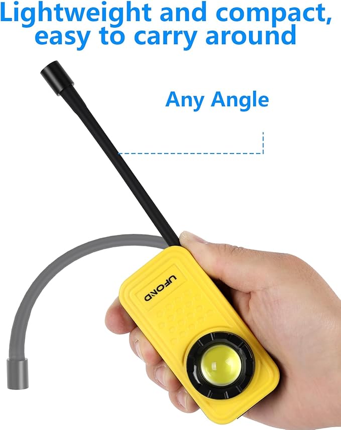 UFOND 800LM Rechargeable Flashlight,Lightweight Pocket Work Light Gooseneck Lamp,Dual Head Lamp Source 4 Mode Brightness,Magnetic Clip Aluminum Alloy Spotlight,for Repair Outdoor Camping Emergency