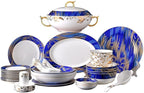 Vintage 52 Tableware Bone China Bowl, Chopsticks, Dish and Plate Set Household Kitchenware