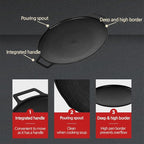 Korean BBQ C IH Griddle Grill Pan, Nonstick Coating, All Stove(Gas, Electric & Induction), Indoor Outdoor Griddle (16 IN)