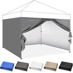 CROWN SHADES 10x10 Canopy Sidewalls (4pck) - Canopy Walls 10x10, Sidewalls for Canopy - Canopy Cover, Canopy Accessories, Grey