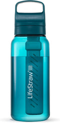 LifeStraw Go Series – BPA-Free Water Filter Bottle for Travel and Everyday use removes Bacteria, parasites and microplastics, Improves Taste, 1L Laguna Teal