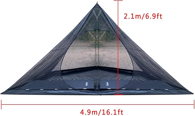 Hot Tent with Stove Jack Onefires Large Teepee Tent for Outdoor Family Camping 4-8 Person | with Stove Jack, Large, for Family Camping