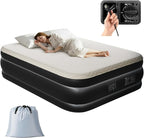 Outvita Twin Air Mattress with Built-in Pump, Foam Topper Inflatable Air Bed Quick Assembly Comfort Luxury Blow Up Sleeping Mat for Guests and Home, Camping, Travel, 650lbs Weight Capacity